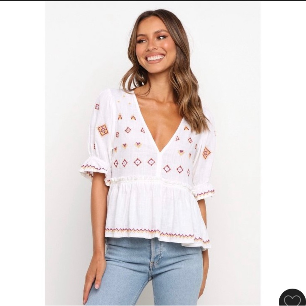 NWT Petal & Pup peplum Dawstron embroidered top